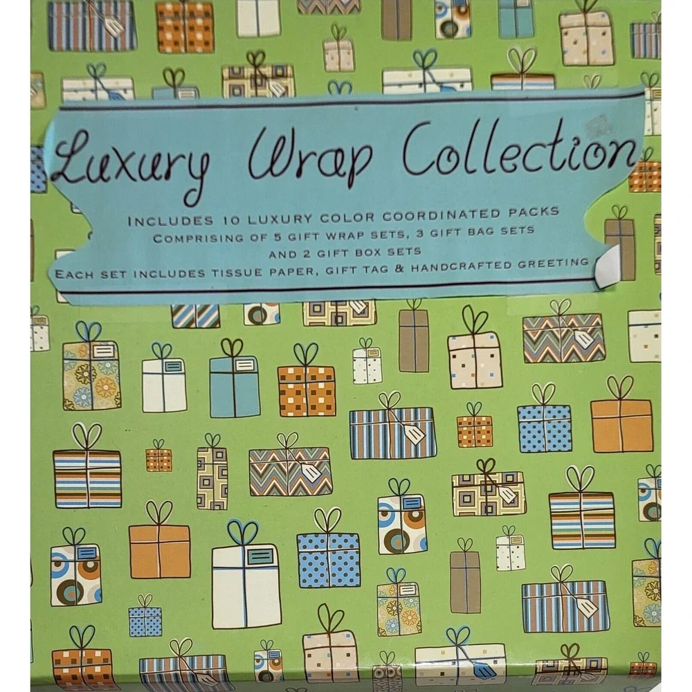 New Luxury‎ Wrapping Paper Set of 9 Coordinated Gift Wrapping Sets Birthday Baby